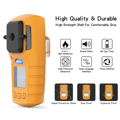 Jenis Difusi Portable Multi Gas Detector Bahan PC TPU Alarm Rendah / Tinggi
