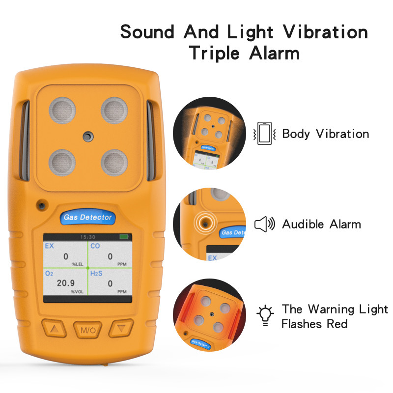 ruang terbatas 4 IN 1 portable multi gas detector detektor gas beracun tinggi yang akurat dan cepat tanggap